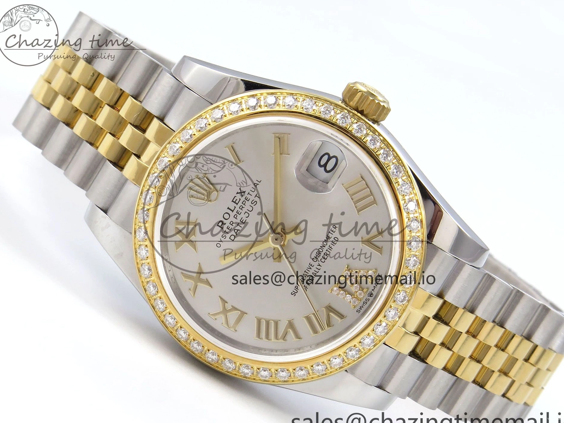 31 Best Jubilee Edition JARF 904L Silver on Bracelet DateJust SS 278383RBR YG Dial Roman Steel Diamonds HZ2236 1:1 1219